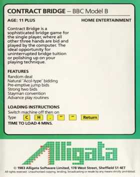 Contract Bridge (1983)(Alligata)[a] box cover back